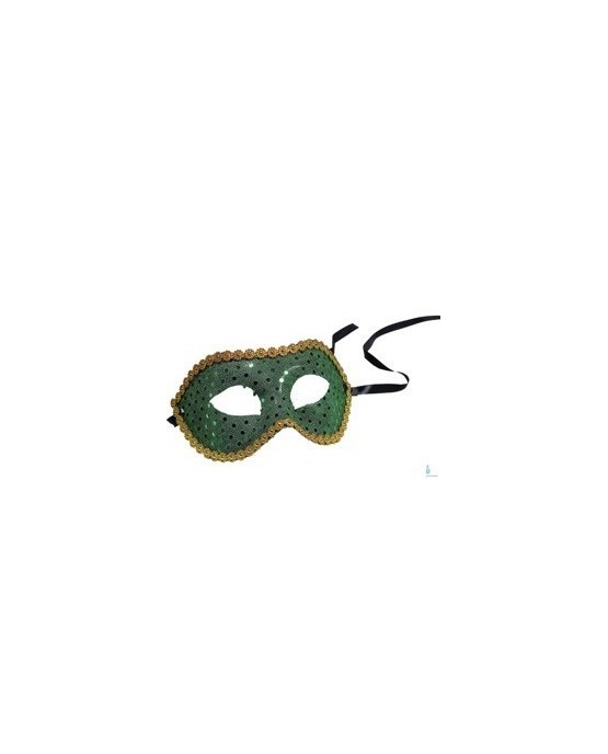 Maska Benátsky karneval -zelená s flitrami 1ks/P69
