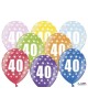 Latexové balóniky s číslicou 40 - mix farieb -6ks 30cm/P31