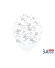 Latex. balóny -biele so strieb. ornamentami 10ks 30cm/P39