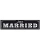 Svadobné dosky s nápisom "Just Married"- čierne 10ks