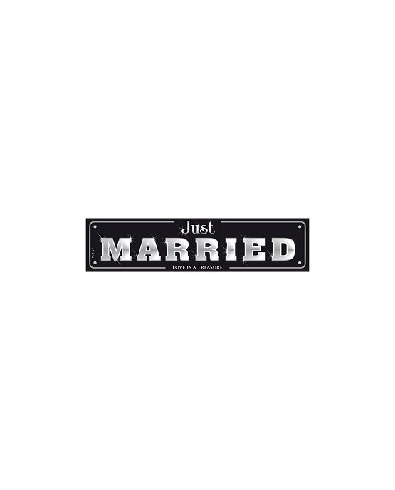 Svadobné dosky s nápisom "Just Married"- čierne 10ks