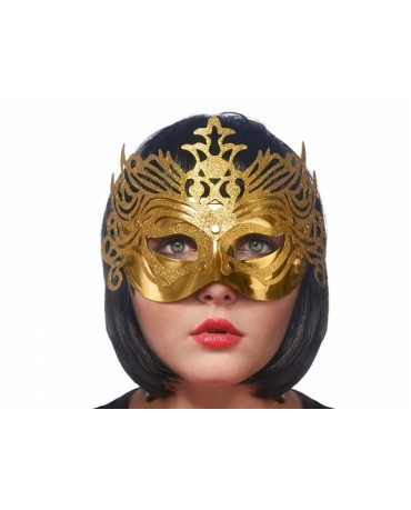 Benátska maska -zlatá s ornamentom