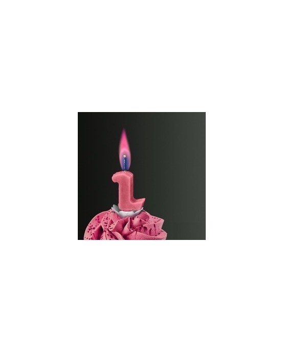 Sviečka - číslo 2 -ružový plameň