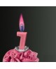 Sviečka - číslo 7 -ružový plameň