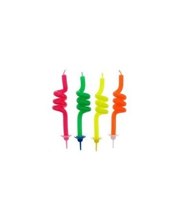 Sviečky - farebné špirály 7cm 4ks
