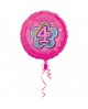 Fóliový balón číslo 4 -ružový s kvetom 47cm