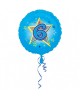 Fóliový balón číslo 6-modrý s hviezdou 47cm