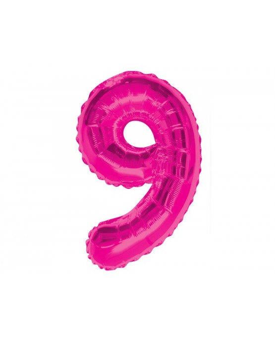 Fóliový balón číslo 9- ružový 86cm