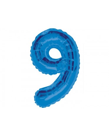 Fóliový balón číslo 9 -modrý 86cm