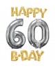 Fóliový balón Gappy Bday 60 zlato strieborný