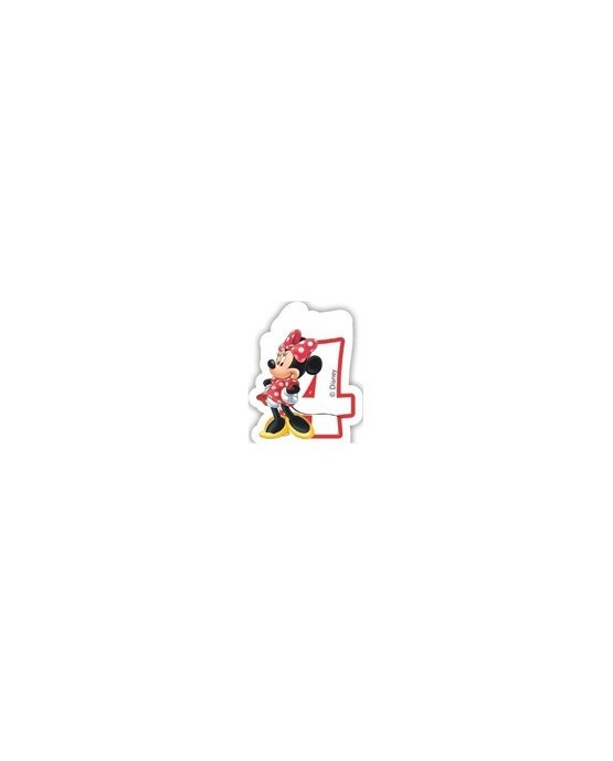 Sviečka Minnie Mouse- Kaviareň - číslica "4" 1ks/P2