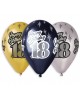 Metalické balóny Happy Birthday 18, 12'' 6ks