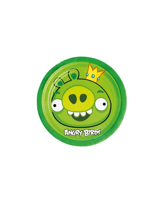 Tanieriky Angry Birds zelené 18cm - 8 ks