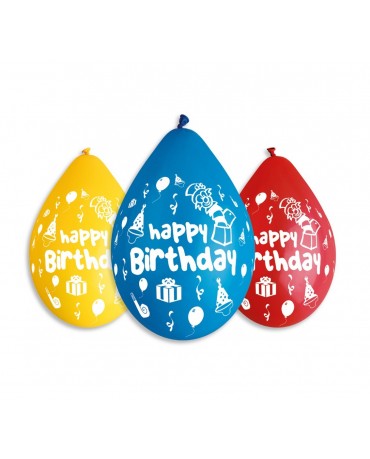 Latexové balóny ''Happy Birthday'' 12'' 5ks