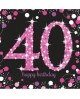 Servítky 40. narodeniny- ružové 33cm 16ks