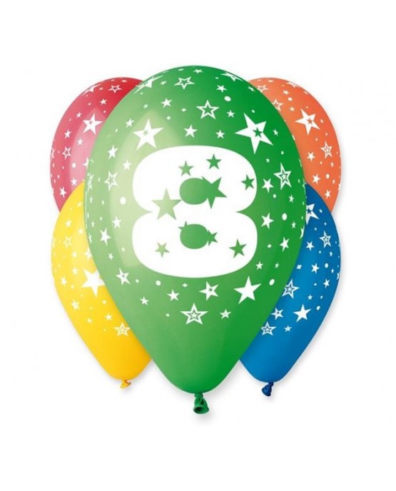 Latexové balóny číslo 8- hviezdy 30cm 10ks