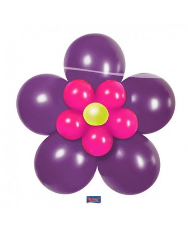 Balónový set kvetinka fialovo-ružová