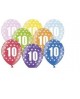 Pastelové balóny číslo 10-hviezdy 12'' mix 10ks