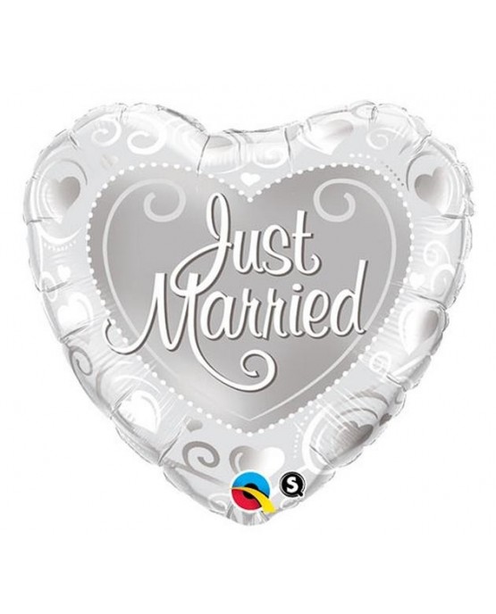Fóliový balón srdce- Just Married 18"
