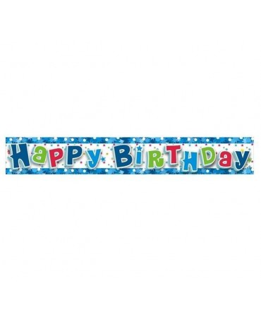 Banner Happy Birthday - modrý 1,8m
