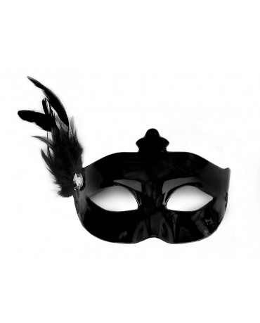 Benátska maska -čierna s pierkom