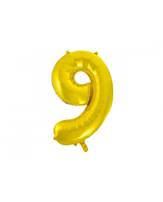Fóliový balón číslo 9 -zlatý 86cm