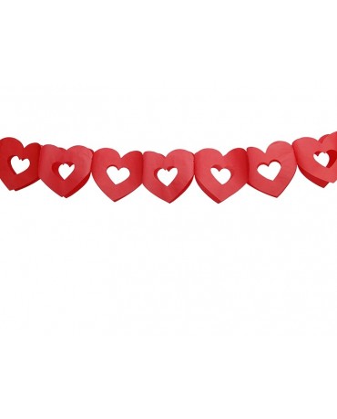 Girlanda červené srdcia 13x300cm