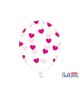 Latexové balóny priehľadné-ružové srdcia 30cm 10ks