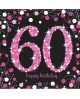 Servítky 60. narodeniny- ružové 33cm 16ks