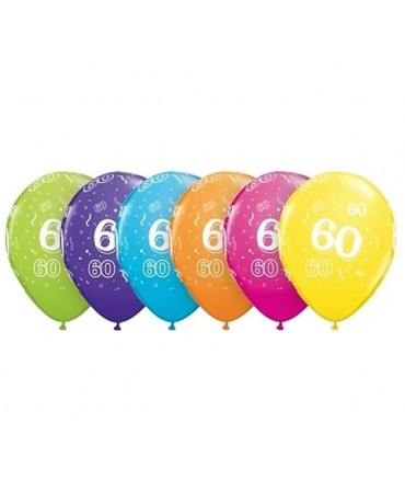 Latexové balóny číslice 60 - 11" 6ks