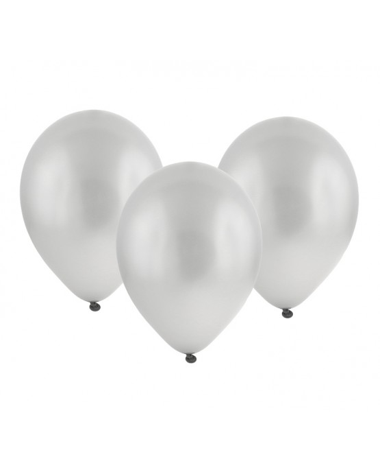 Metalické balóny strieborné 12" 100ks
