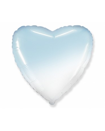 Fóliový balón srdce - 18", bielo-modré ombré