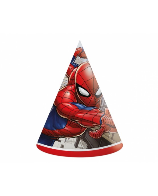 Papierové klobúčiky Spiderman Crime Fighter, 6 ks