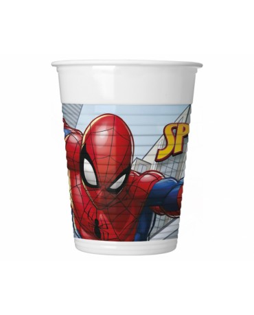 Plastové poháre Spiderman Crime Fighter, 200 ml, 8 ks