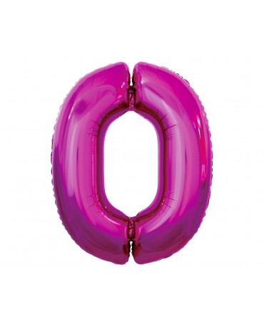 Fóliový balón číslo 0- ružový 92 cm