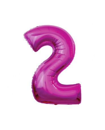 Fóliový balón číslo 2- ružový 92 cm