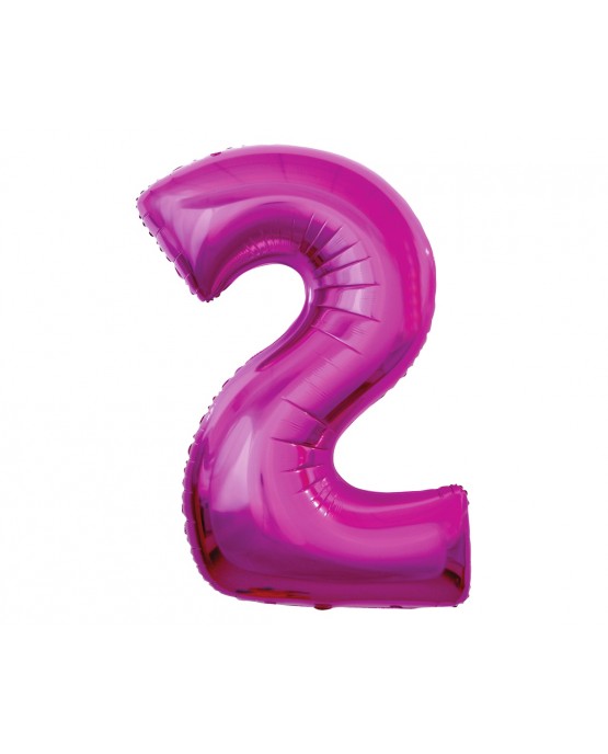 Fóliový balón číslo 2- ružový 92 cm