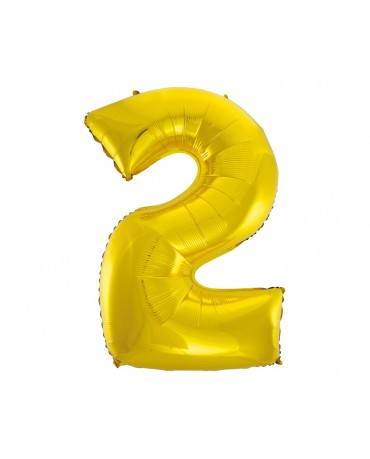 Fóliový balón číslo 2 zlatý 92 cm