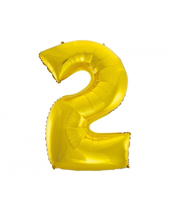 Fóliový balón číslo 2 zlatý 92 cm