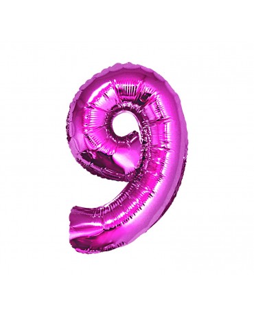 Fóliový balón číslo 9- ružový 92 cm