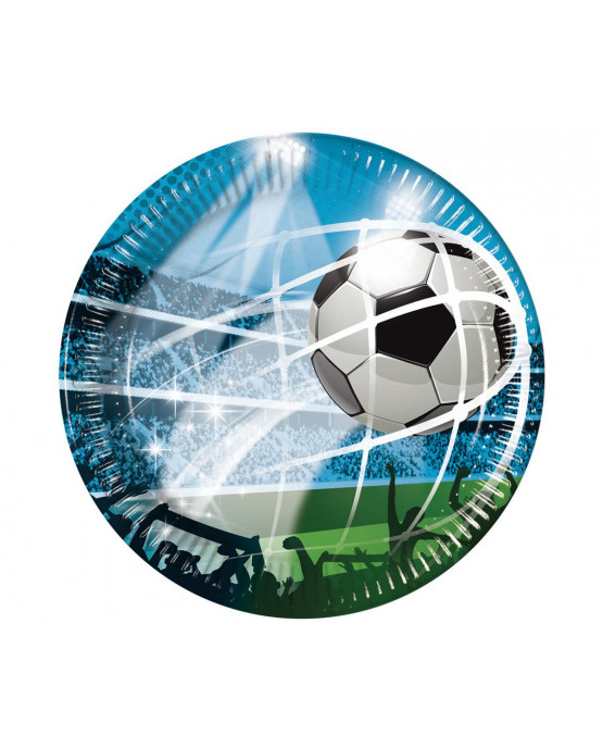 Papierové tanieriky Futbalová lopta 23 cm 8ks