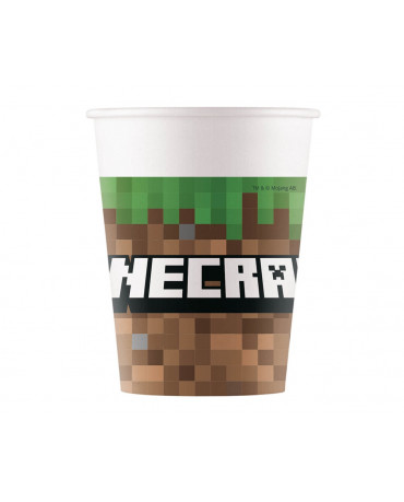 Papierové poháriky Minecraft 200 ml 8 ks