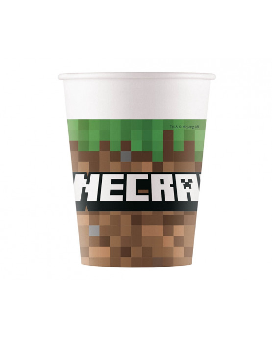 Papierové poháriky Minecraft 200 ml 8 ks