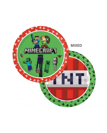 Papierové tanieriky Minecraft 23cm, 8 ks