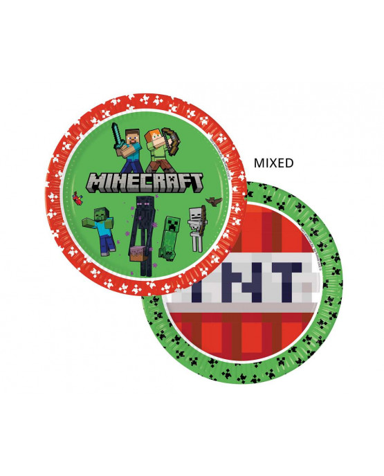 Papierové tanieriky Minecraft 23cm, 8 ks