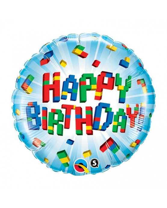 Fóliový balón Happy Birthday Lego 18"