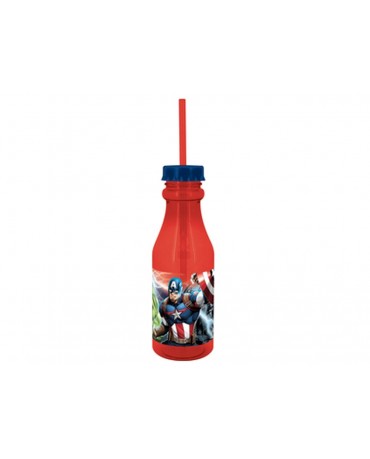 Plast. fľaša so slamkou Avengers 500 ml