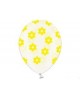 Latexové balóniky priehľadné kvetov - žlté 10ks 37cm/P39