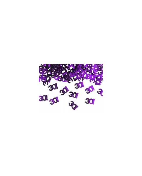 Metalické konfety číslice 30 - fialové 15 g/P90