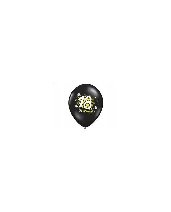 Latexové balóniky Crazy s číslicou 18 - 10ks 37cm/P43